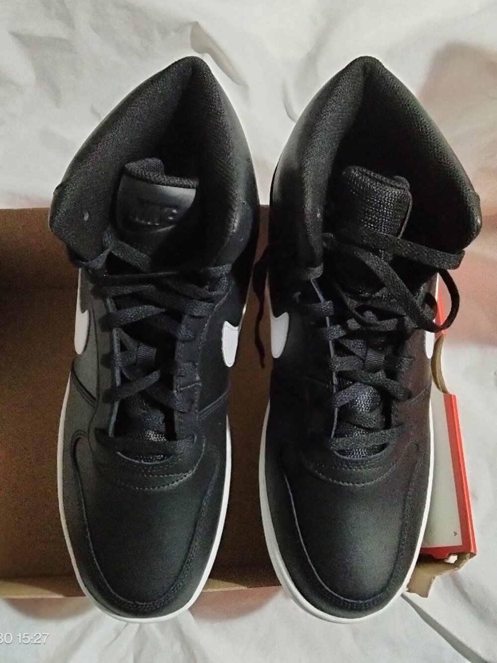 Nike Ebernon Mid Black White AQ1773-002 Men's Size 11 - 12  Sneaker Box No Lid